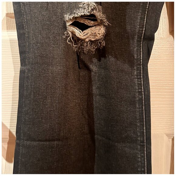 RFM Los Angeles MIA High Rise Boot Cut Ripped Distressed Dark Blue Jeans Size 22 - Picture 3 of 16